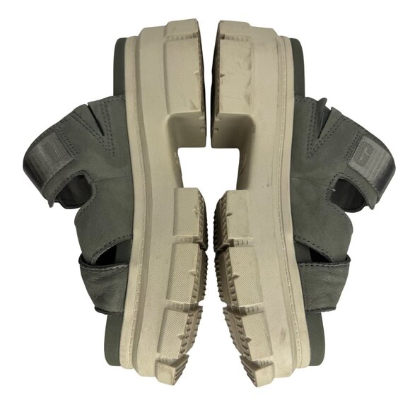 UGG Size 8 Grunge Gothic Olive Green Platform Sandals with Adjustable Straps - Picture 7 of 9